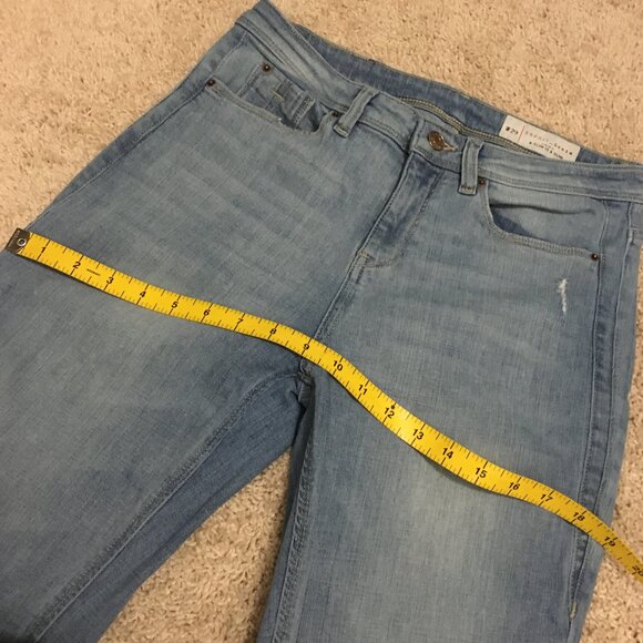 Esprit Blue Slim Fit 98% Cotton Distressed Denim Jeans - Picture 13 of 16